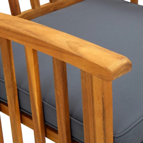 Garden Dining Chairs 4pcs with Cushions Solid Wood Acacia - Image 7