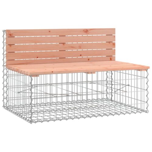 Gabion Design Garden Bench Outdoor Patio Park Wooden Seat Chair Steel Solid Wood - Image 5