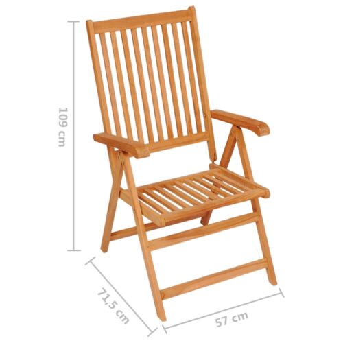 Garden Chairs 4pcs with Blue Cushions Solid Teak Wood - Image 11