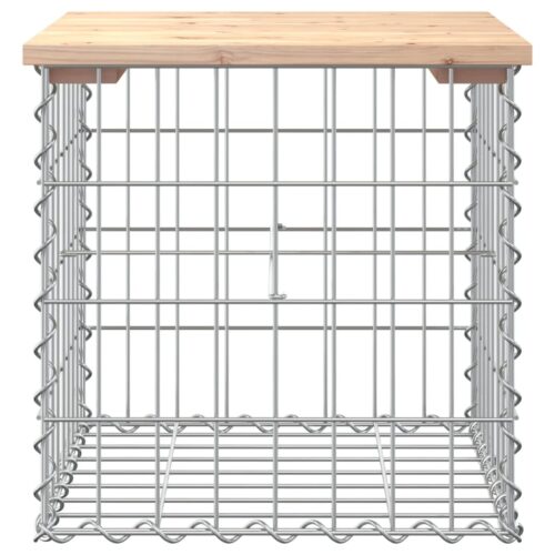 Gabion Garden Bench Outdoor Patio Wooden Park Seat Chair Steel Solid Pine Wood - Image 3