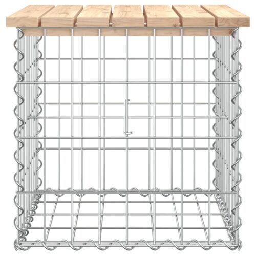 Gabion Garden Bench Outdoor Patio Wooden Park Seat Chair Steel Solid Pine Wood - Image 4