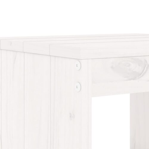 Garden Stools 2pcs White 40x36x45cm Solid Wood Pine - Image 7