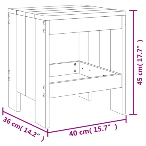 Garden Stools 2pcs White 40x36x45cm Solid Wood Pine - Image 9
