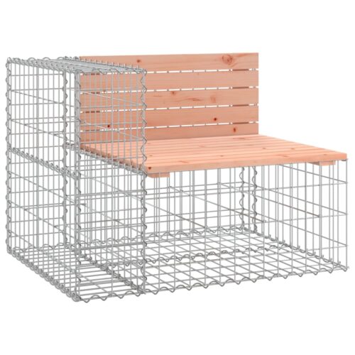 Gabion Cage Garden Bench Outdoor Patio Wooden Park Seat Chair Steel Solid Wood - Image 3
