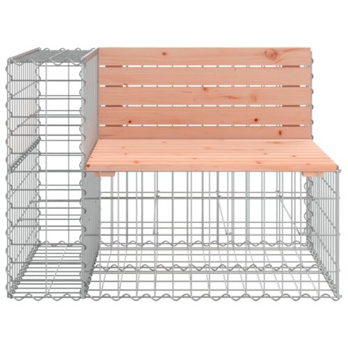 Gabion Cage Garden Bench Outdoor Patio Wooden Park Seat Chair Steel Solid Wood - Image 4