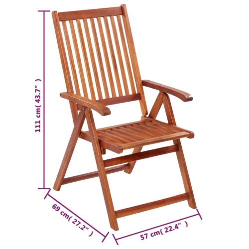 Folding Garden Chairs 6pcs Solid Wood Acacia - Image 9