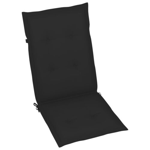 Garden Chairs 4pcs with Black Cushions Solid Teak Wood - Image 7