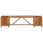 Garden Bench with 2 Planters 150x30x40cm Solid Acacia Wood