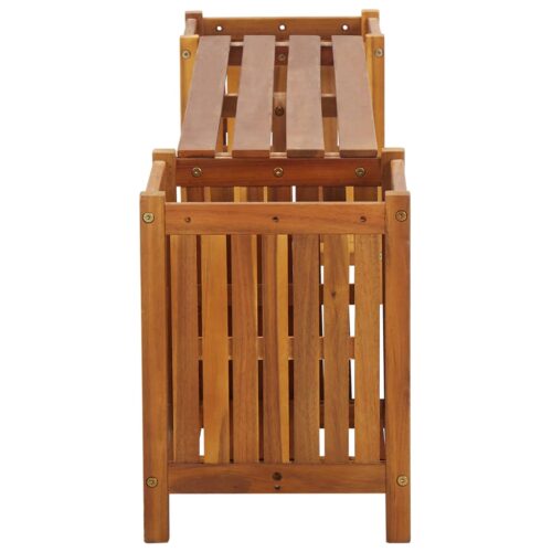 Garden Bench with 2 Planters 150x30x40cm Solid Acacia Wood - Image 3