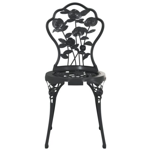 Bistro Chairs 2pcs Cast Aluminium Black - Image 4