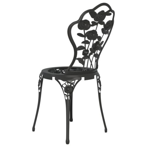 Bistro Chairs 2pcs Cast Aluminium Black - Image 5
