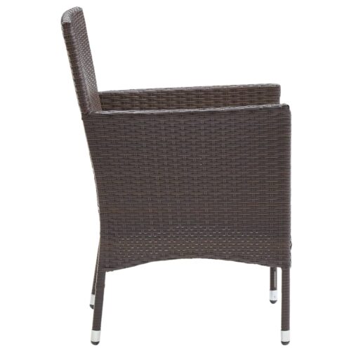 Garden Dining Chairs 2pcs Poly Rattan Brown - Image 6