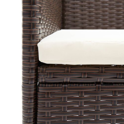 Garden Dining Chairs 2pcs Poly Rattan Brown - Image 8