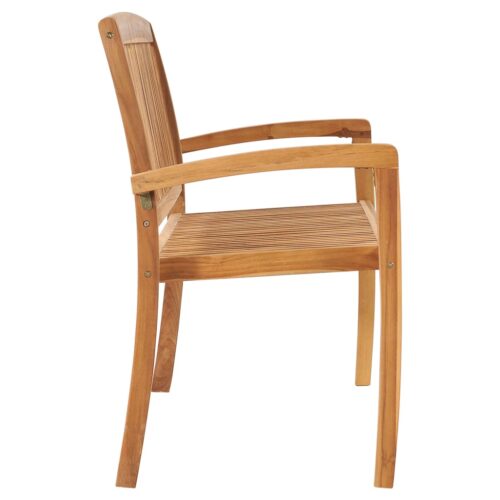 2-Seater Stackable Garden Bench Outdoor Patio Lounge Chair Seat Solid Teak Wood - Image 4