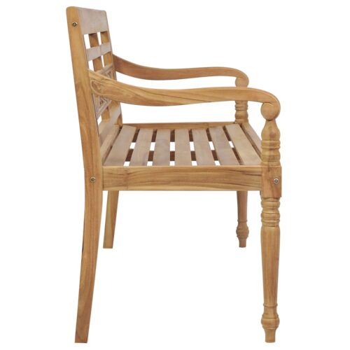 Batavia Garden Bench Outdoor Patio Cushion Padded Seat Chair Solid Teak Wood - Image 4