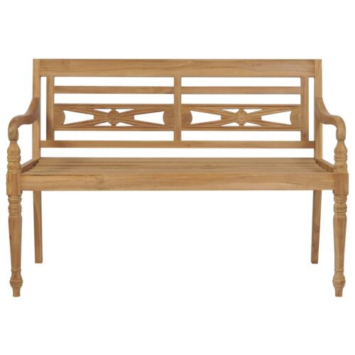 Batavia Garden Bench Outdoor Patio Cushion Padded Seat Chair Solid Teak Wood - Image 3