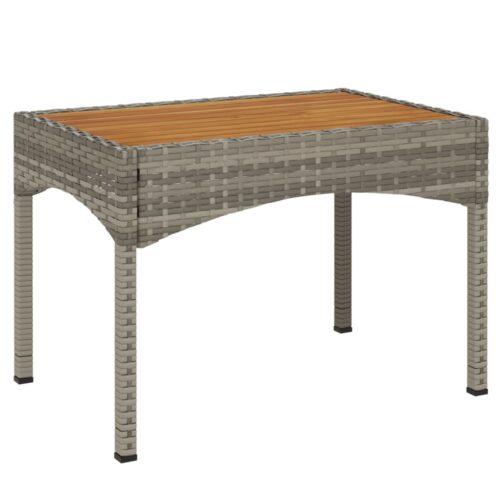 Garden Reclining Chairs 2pcs with Table Grey Poly Rattan - Image 3