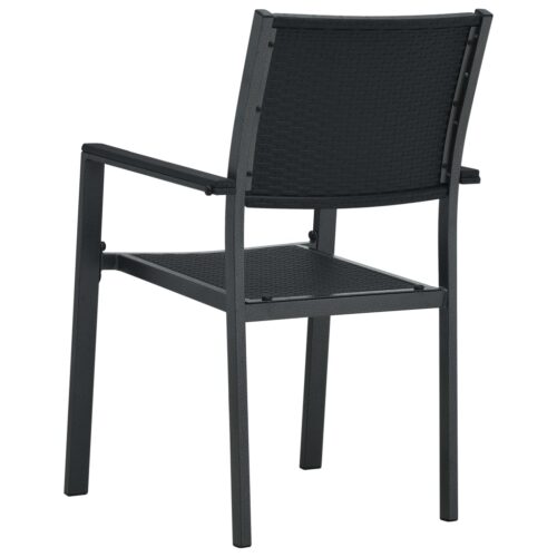 Garden Chairs 4pcs Black Plastic Rattan Look - Image 5