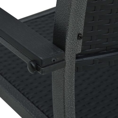 Garden Chairs 4pcs Black Plastic Rattan Look - Image 6