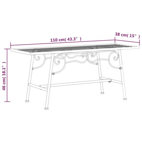 Tree Bench 110cm Black Steel - Image 6
