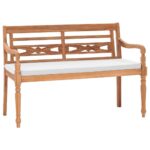 Batavia Bench with Cushions 120cm Teak