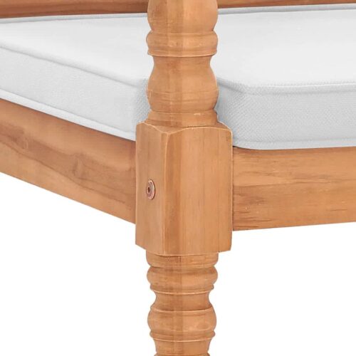 Batavia Bench with Cushions 120cm Teak - Image 5