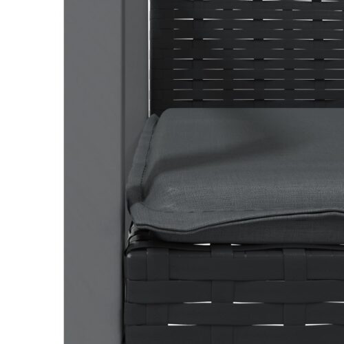 Garden Chairs with Cushions 2pcs Black 56.5x57x83cm Poly Rattan - Image 8