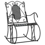 Rocking Garden Bench Outdoor Patio Seat Lounge Seater Balcony Chair Steel Black