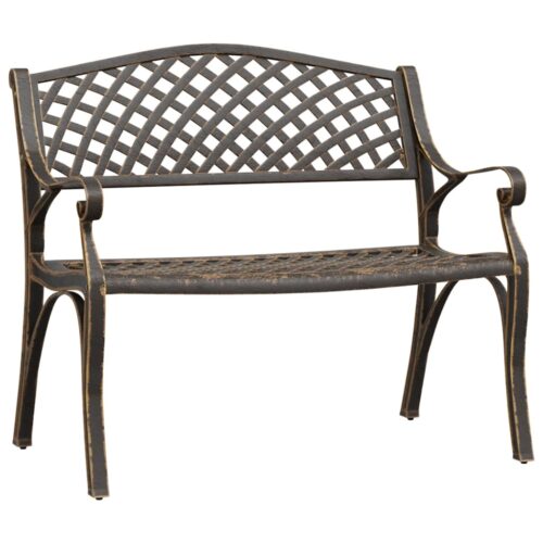 Garden Bench 102cm Cast Aluminium Bronze