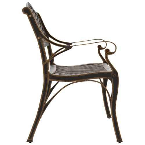 Garden Bench 102cm Cast Aluminium Bronze - Image 4