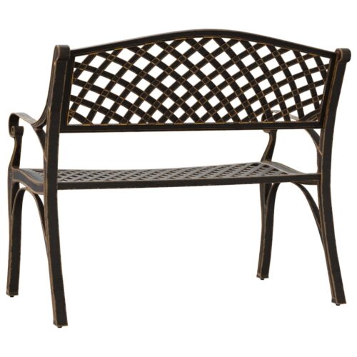 Garden Bench 102cm Cast Aluminium Bronze - Image 5