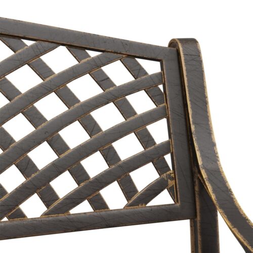 Garden Bench 102cm Cast Aluminium Bronze - Image 6