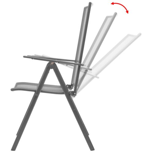 Stackable Garden Chairs 2pcs Steel Grey - Image 3