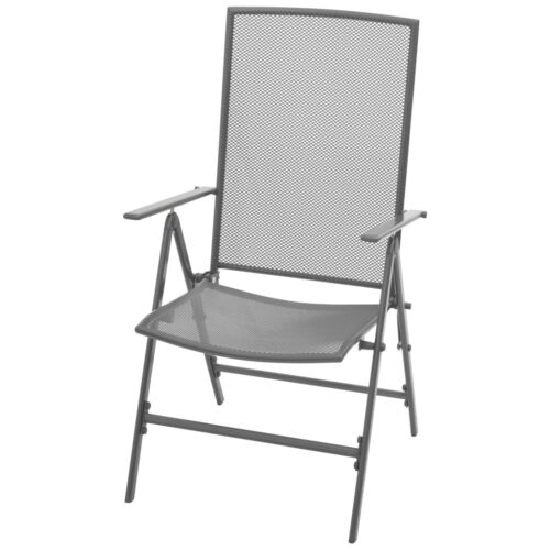 Stackable Garden Chairs 2pcs Steel Grey - Image 5