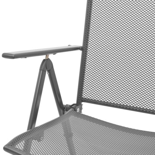 Stackable Garden Chairs 2pcs Steel Grey - Image 9