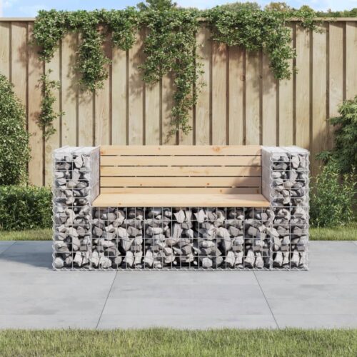 Garden Bench Gabion Design 143x71x65.5cm Solid Wood Pine - Image 2