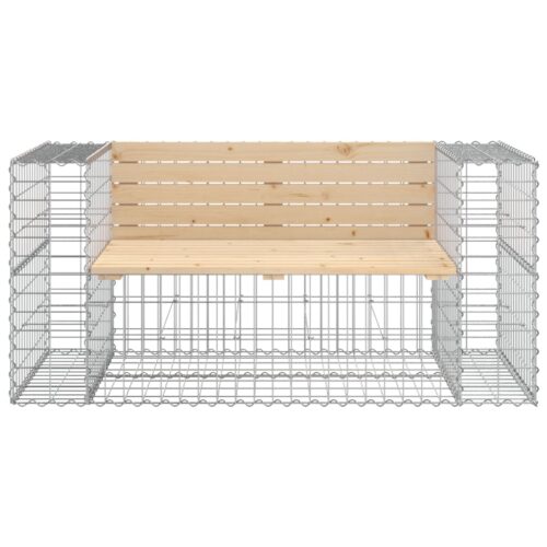 Garden Bench Gabion Design 143x71x65.5cm Solid Wood Pine - Image 3