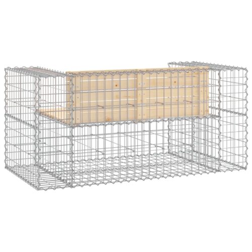 Garden Bench Gabion Design 143x71x65.5cm Solid Wood Pine - Image 5