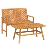 2-Piece Garden Lounge Set Solid Wood Acacia