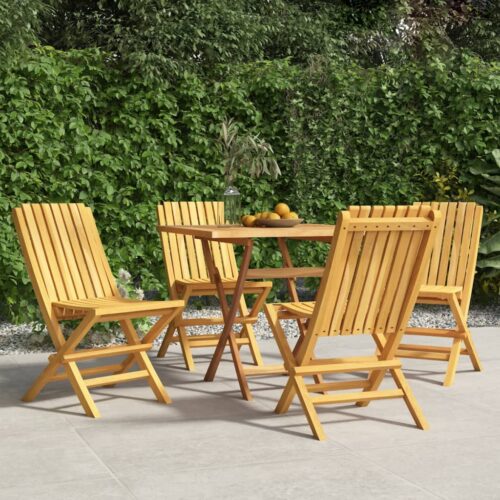 Folding Garden Chairs 4pcs 47x47x89cm Solid Wood Teak - Image 2