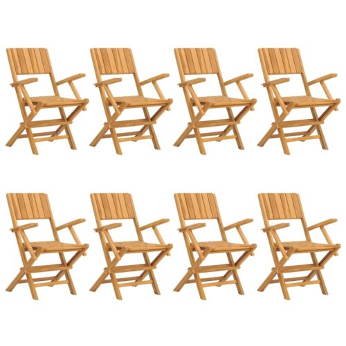 Folding Garden Chairs 8pcs 55x61x90cm Solid Wood Teak - Image 2