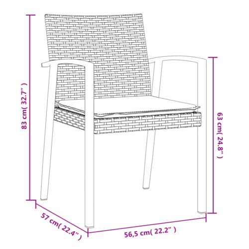 2x Patio Chairs Outdoor Garden Lounge Dining Bistro Wicker Rattan Sofa Seats - Image 10