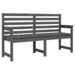 Garden Bench Grey 159.5x48x91.5cm Solid Wood Pine