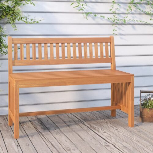 Garden Bench 110cm Solid Wood Eucalyptus - Image 2