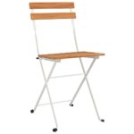 Folding Bistro Chairs 4pcs Solid Wood Acacia Steel