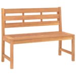 Garden Bench 114cm Solid Teak Wood