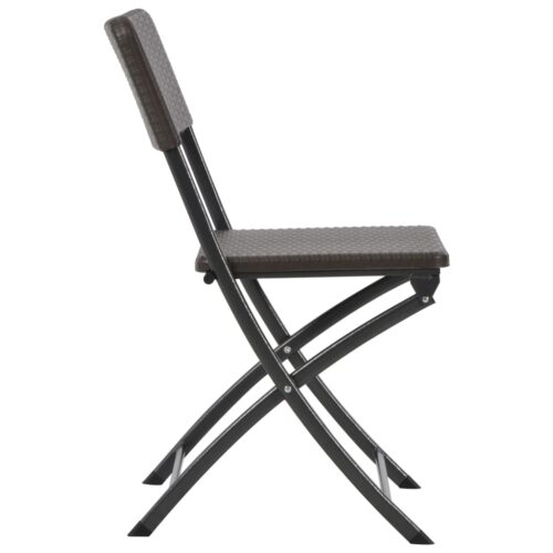 Folding Garden Chairs 2pcs HDPE Steel Brown - Image 4