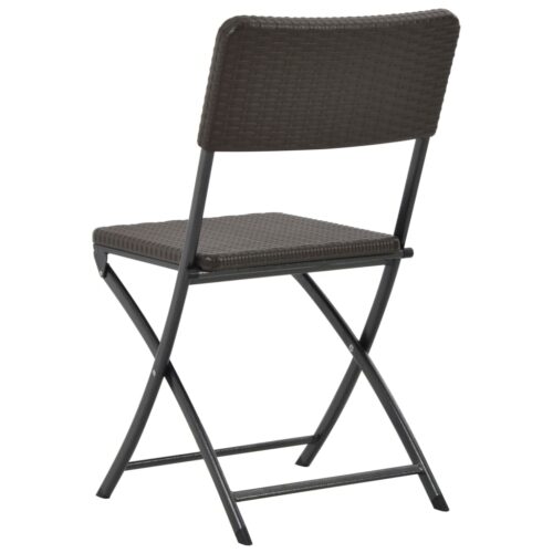 Folding Garden Chairs 2pcs HDPE Steel Brown - Image 5