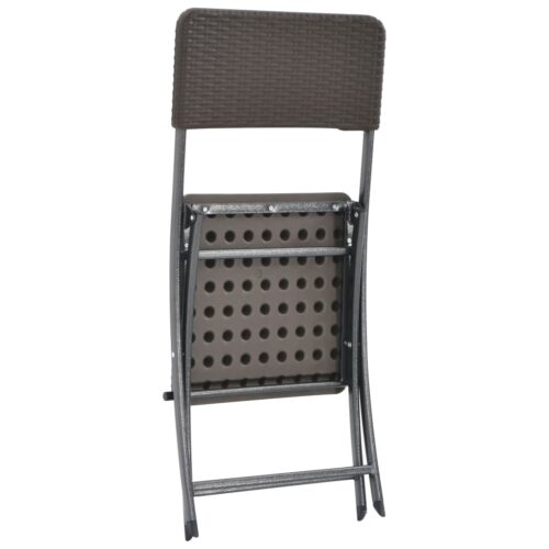 Folding Garden Chairs 2pcs HDPE Steel Brown - Image 6