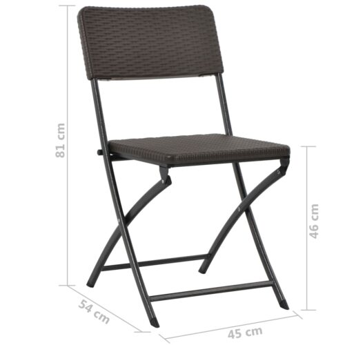 Folding Garden Chairs 2pcs HDPE Steel Brown - Image 9